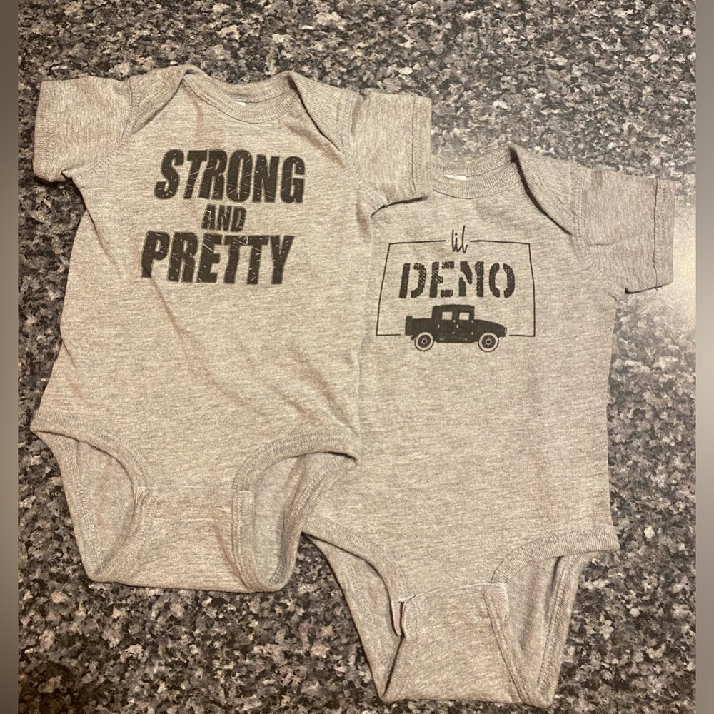 Bunker Branding Onesies Babies 6 months size- Demolition Ranch and Robert Oberst